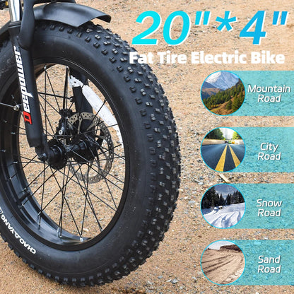 Folding Electric Bicycle Mountain Beach Cycling