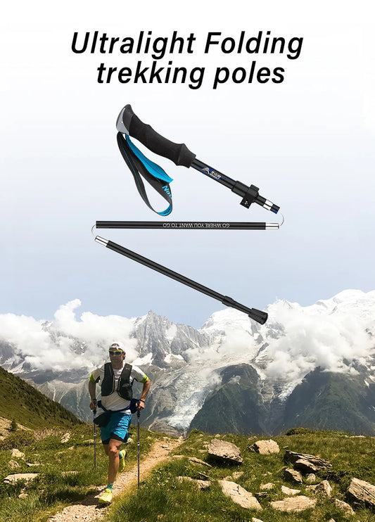 Ultralight Folding Aluminum Walking Sticks Hiking Canes