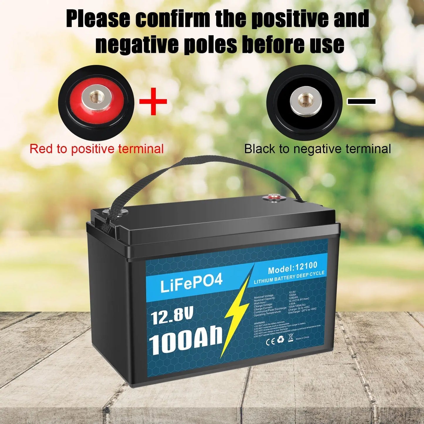 New Deep Cycle Battery 12.8V 30Ah 50Ah 100Ah LiFePO4 Battery For RV Campers Marine Trolling Motor